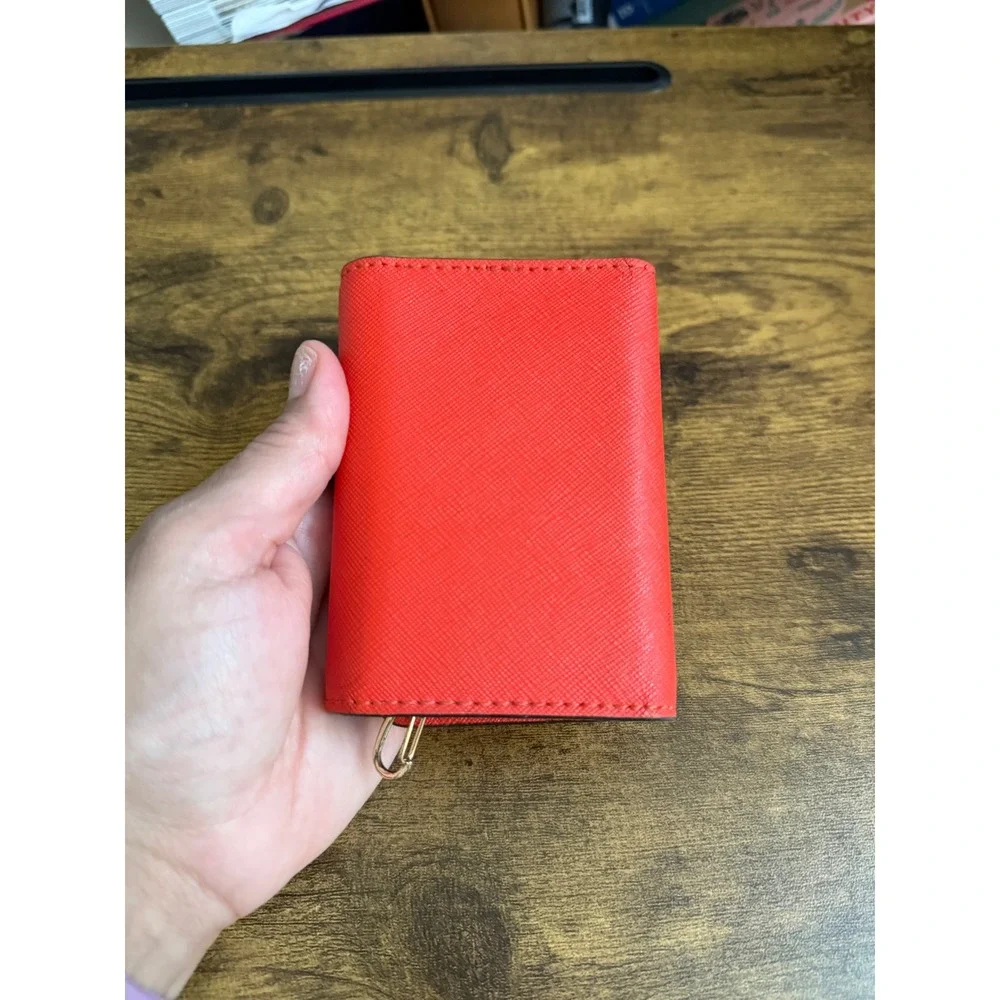 Tory Burch Robinson 6 Key Case Red Saffiano Leather Gold Logo Wallet